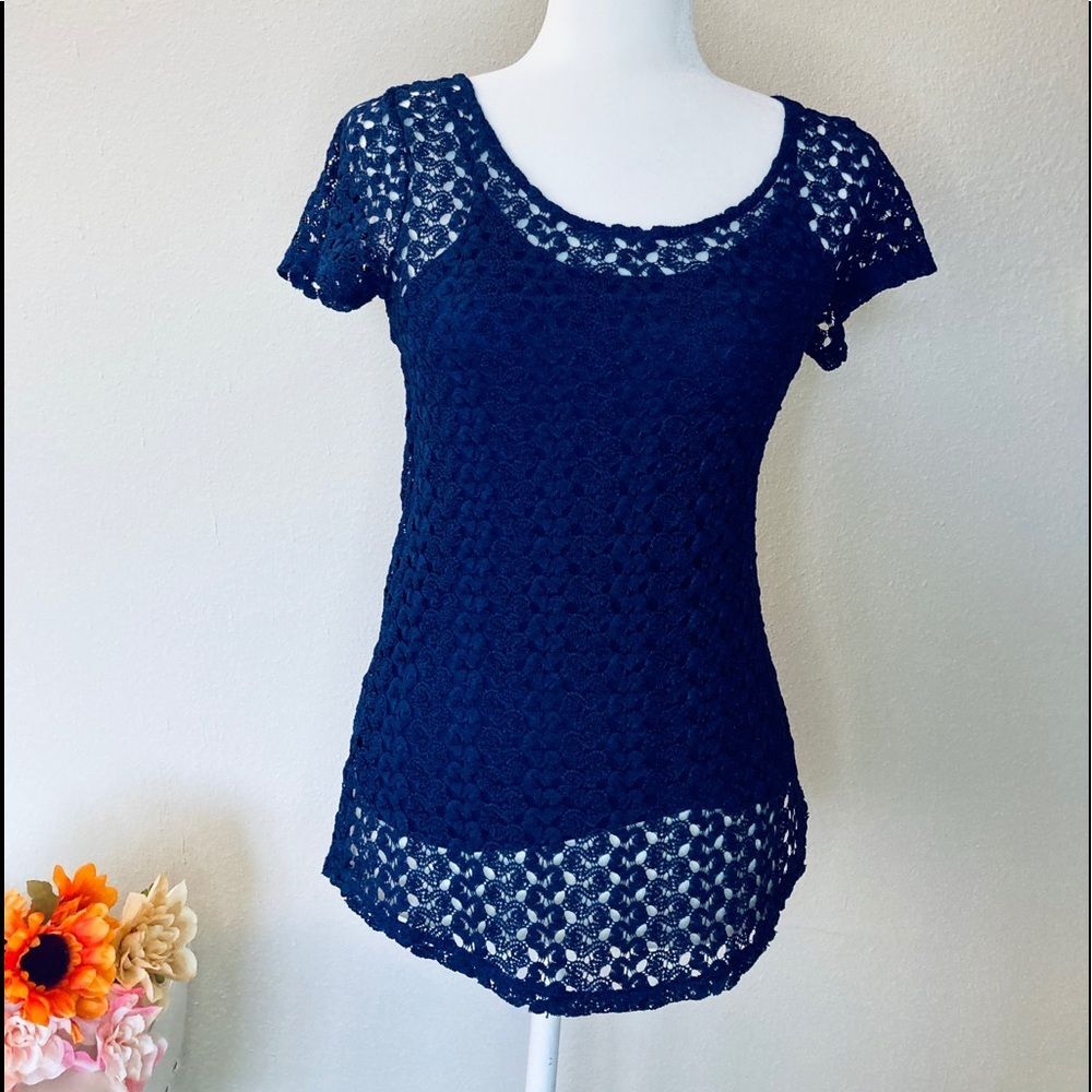 BANANA REPUBLIC Women Tops Crochet Blouse Size S